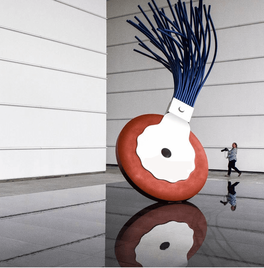 Claes Oldenburg and Coosje van Bruggen’s sculpture "Typewriter Eraser, Scale X"